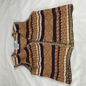 Cape Isle Knitters Hand Embroidered Aztec Boho Western Womens Vest Size Medium